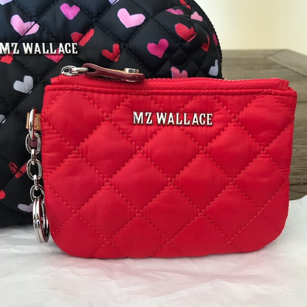 🍒MZ Wallace Bright Cherry Flat Metro Key Pouch
